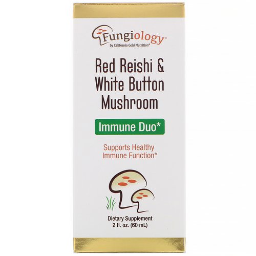 California Gold Nutrition, Fungiology, Red Reishi & White Button Mushroom, Immune Duo, 2 fl oz (60 ml) Review