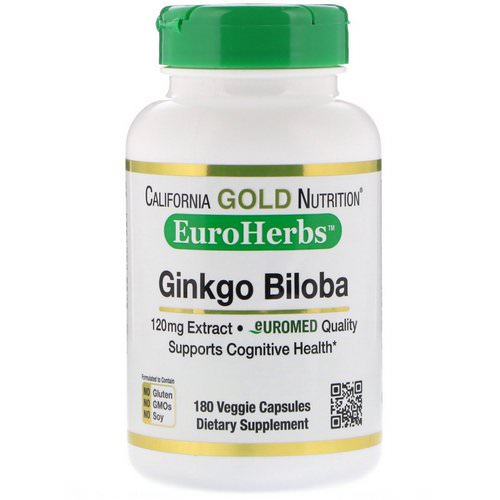 California Gold Nutrition, Ginkgo Biloba Extract, EuroHerbs, European Quality, 120 mg, 180 Veggie Capsules Review