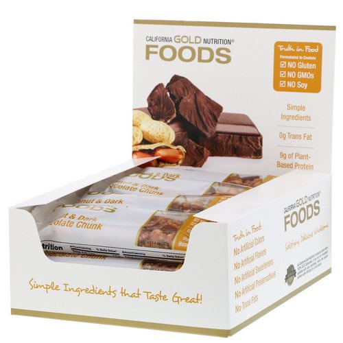 California Gold Nutrition, Foods, Peanut & Dark Chocolate Chunk Bars, 12 Bars, 1.4 oz (40 g) Each Review