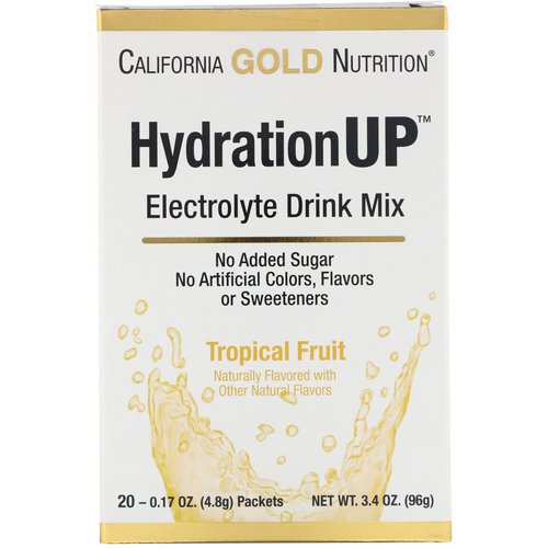 California Gold Nutrition, HydrationUP, Electrolyte Drink Mix, Tropical Fruit, 20 Packets, 0.17 oz (4.8 g) Each Review