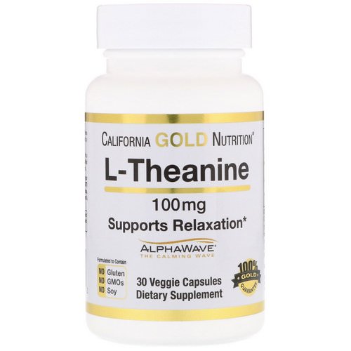 California Gold Nutrition, L-Theanine, AlphaWave, Supports Relaxation, Calm Focus, 100 mg, 30 Veggie Capsules Review