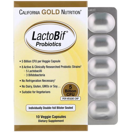 California Gold Nutrition, LactoBif Probiotics, 5 Billion CFU, 10 Veggie Capsules Review