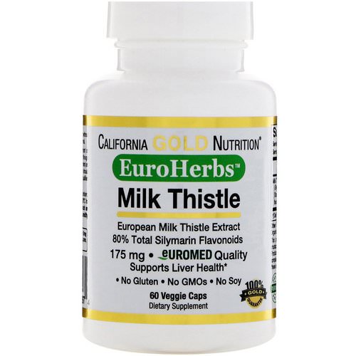 California Gold Nutrition, Milk Thistle Extract, 80% Silymarin, EuroHerbs, Clinical Strength, 60 Veggie Caps Review