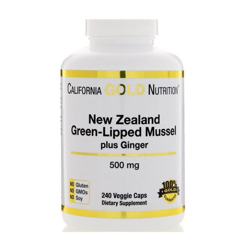 California Gold Nutrition, New Zealand, Green-Lipped Mussel Plus Ginger, Joint Health Formula, 500 mg, 240 Veggie Caps Review