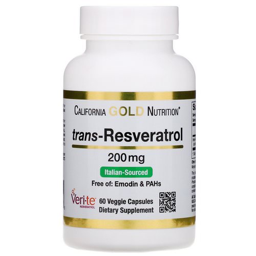 California Gold Nutrition, Trans-Resveratrol, Italian Sourced, 200 mg, 60 Veggie Capsules Review