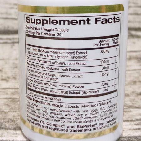 California Gold Nutrition, Silymarin Complex, Liver Health, Milk Thistle, Curcumin, Artichoke, Dandelion, Ginger, Black Pepper, 300 mg, 120 Veggie Caps Review
