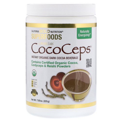 California Gold Nutrition, SUPERFOODS - CocoCeps, Organic Cocoa, Cordyceps & Reishi, 7.93 oz (225 g) Review