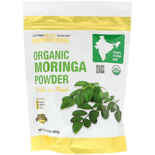 California Gold Nutrition, Superfoods, Organic Moringa Powder, 8.5 oz (240 g) Review