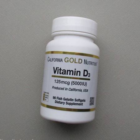 California Gold Nutrition, Vitamin D3, 125 mcg (5,000 IU), 360 Fish Gelatin Softgels Review
