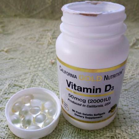 California Gold Nutrition, Vitamin D3, 50 mcg (2000 IU), 360 Fish Gelatin Softgels Review