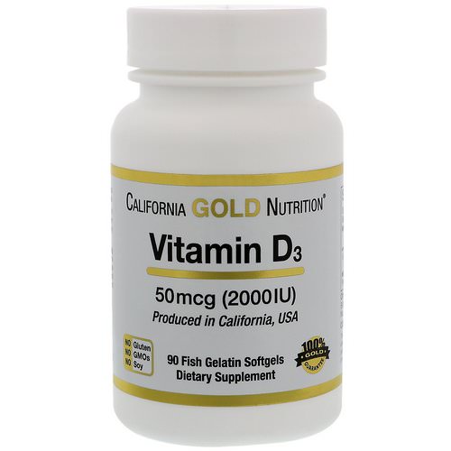 California Gold Nutrition, Vitamin D3, 50 mcg (2000 IU), 90 Fish Gelatin Softgels Review