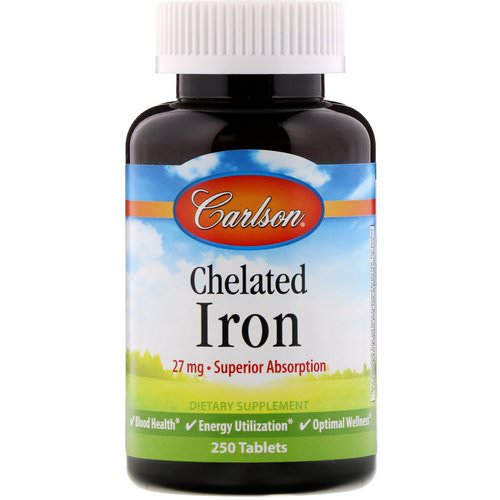Carlson Labs, Chelated Iron, 27 mg, 250 Tablets Review