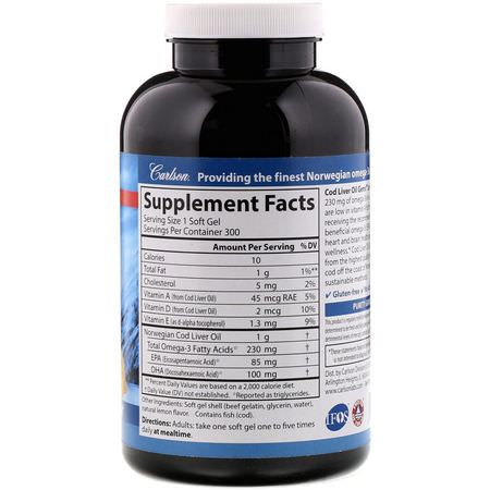 Cod Liver Oil, Omegas EPA DHA, Fish Oil, Supplements