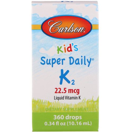 Carlson Labs, Kids, Super Daily K2, 22.5 mcg, 0.34 fl oz (10.16 ml) Review