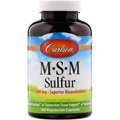 Carlson Labs, MSM Sulfur, 1,000 mg, 180 Vegetarian Capsules Review