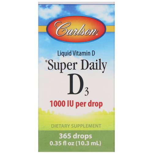 Carlson Labs, Super Daily D3, 1,000 IU, 0.35 fl oz (10.3 ml) Review