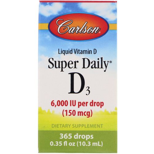 Carlson Labs, Super Daily D3, 6,000 IU, 0.35 fl oz (10.3 ml) Review