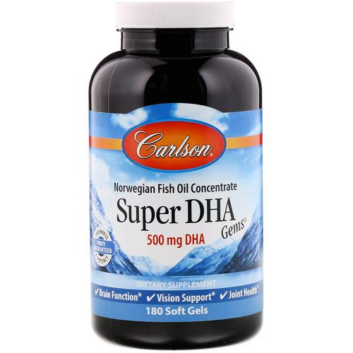 Carlson Labs, Super-DHA Gems, 500 mg, 180 Soft Gels Review
