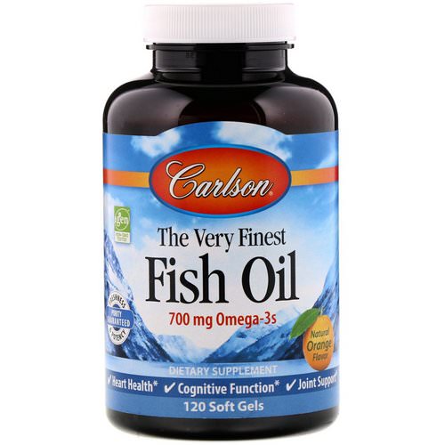Carlson Labs, The Very Finest Fish Oil, Natural Orange Flavor, 700 mg, 120 Soft Gels Review