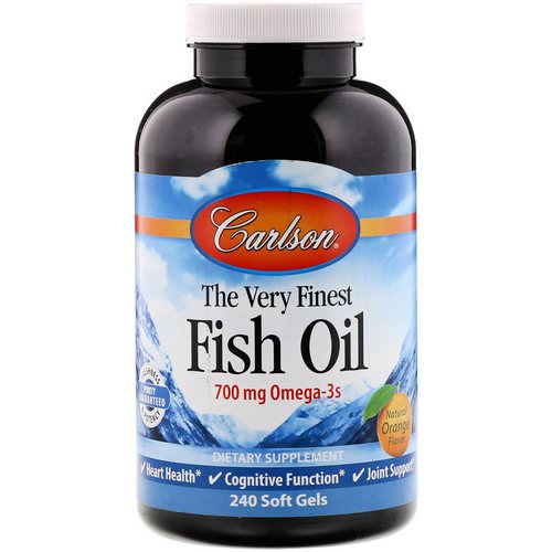 Carlson Labs, The Very Finest Fish Oil, Natural Orange Flavor, 700 mg, 240 Soft Gels Review