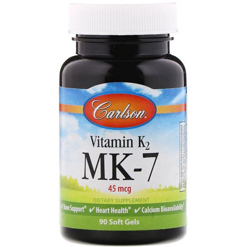 Carlson Labs, Vitamin K2 MK-7, 45 mcg, 90 Soft Gels Review