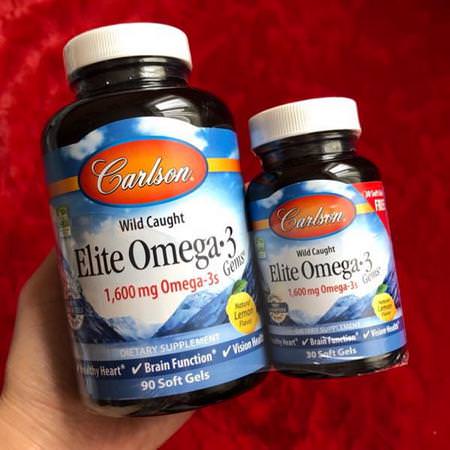 Carlson Labs, Wild Caught, Elite Omega-3 Gems, Natural Lemon Flavor, 1,600 mg, 180 Soft Gels Review