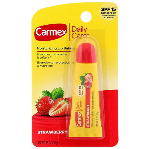 Carmex, Daily Care, Moisturizing Lip Balm, Strawberry, SPF 15, .35 oz (10 g) Review