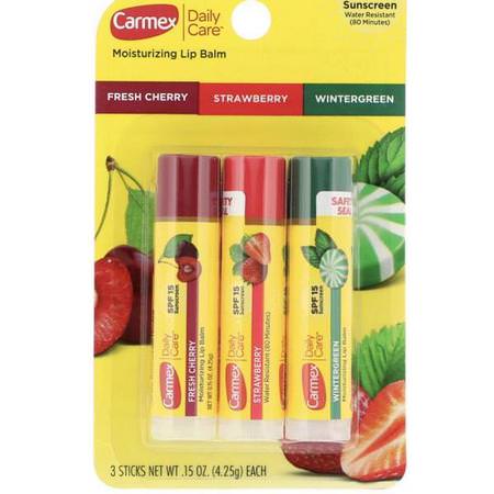 Carmex, Daily Care, Moisturizing Lip Balm, Variety, SPF 15, 3 Pack, .15 oz (4.25 g) Each Review
