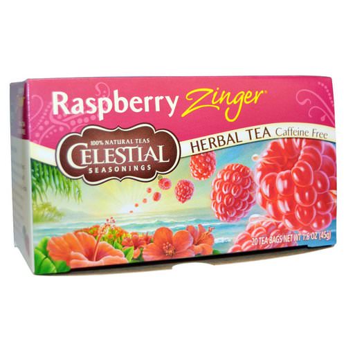 Celestial Seasonings, Herbal Tea, Caffeine Free, Raspberry Zinger, 20 Tea Bags, 1.6 oz (45 g) Review