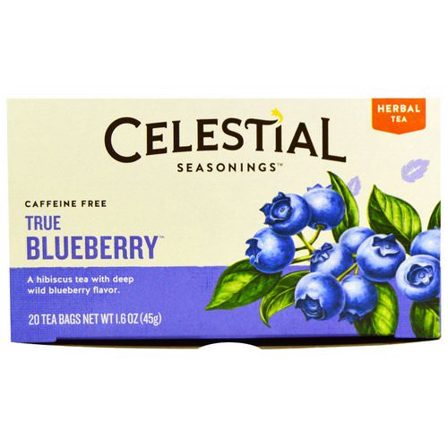Celestial Seasonings, Herbal Tea, Caffeine Free, True Blueberry, 20 Tea Bags, 1.6 oz (45 g) Review