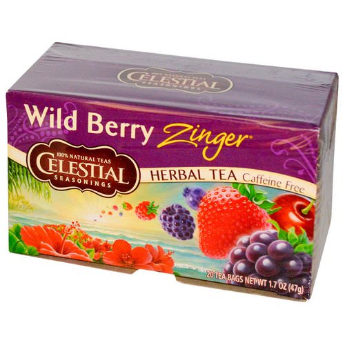 Celestial Seasonings, Herbal Tea, Caffeine Free, Wild Berry Zinger, 20 Tea Bags, 1.7 oz (47 g) Review