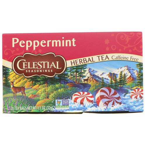 Celestial Seasonings, Herbal Tea, Peppermint, Caffeine Free, 20 Tea Bags, 1.1 oz (32 g) Review