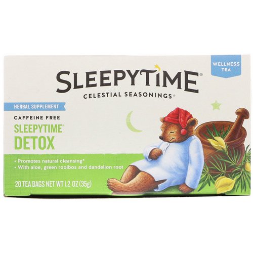 Celestial Seasonings, Wellness Tea, Sleepytime Detox, Caffeine Free, 20 Tea Bags, 1.2 oz (35 g) Review