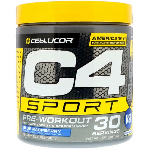 Cellucor, C4 Sport, Pre-Workout, Blue Raspberry, 9.5 oz (270 g) Review