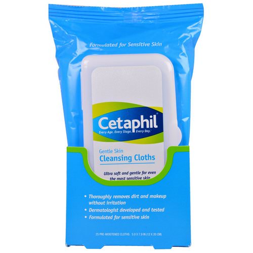 Cetaphil, Gentle Skin Cleansing Cloths, 25 Pre-Moistened Cloths, 5.0 x 7.9 (12 x 20 cm) Review