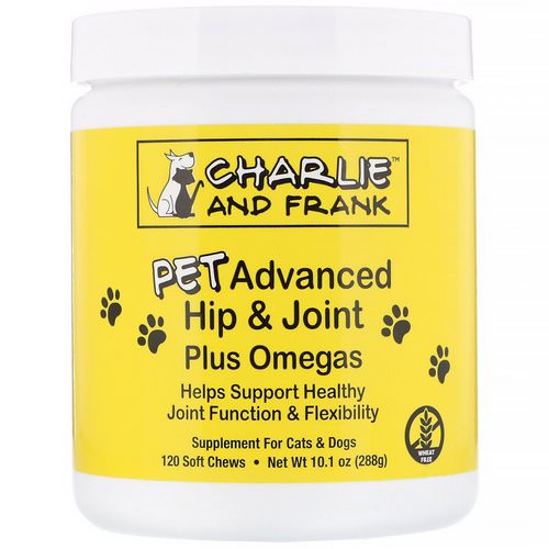 Charlie & Frank, PET Advanced Hip & Joint Plus Omegas, For Cats & Dogs, 120 Soft Chews Review