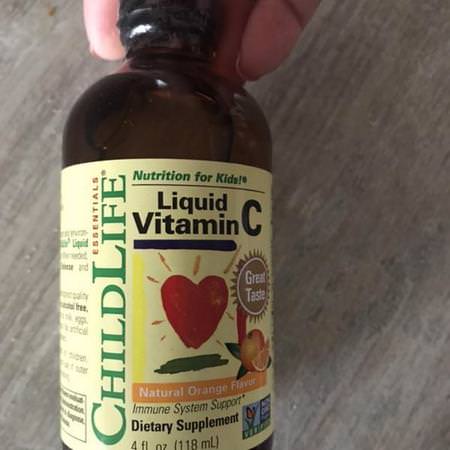 Essentials, Liquid Vitamin C, Natural Orange Flavor