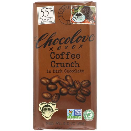 Chocolove, Coffee Crunch in Dark Chocolate, 3.2 oz (90 g) Review