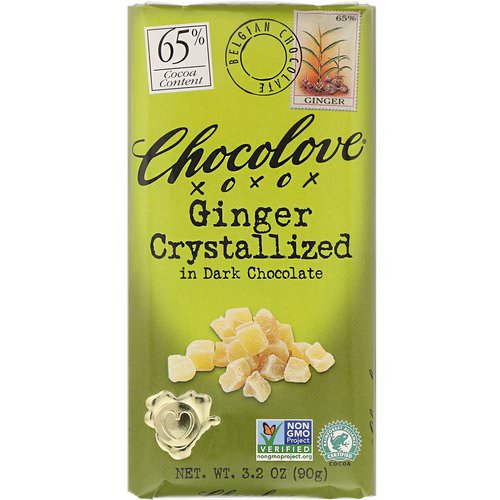 Chocolove, Ginger Crystallized in Dark Chocolate, 3.2 oz (90 g) Review