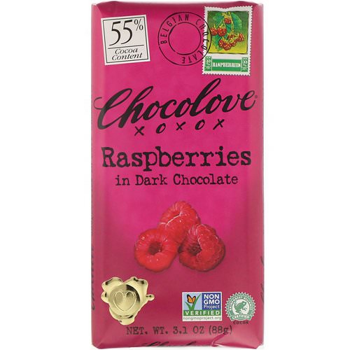 Chocolove, Raspberries in Dark Chocolate, 3.1 oz (88 g) Review