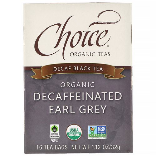 Choice Organic Teas, Organic Decaffeinated Earl Grey, Decaf Black Tea, 16 Tea Bags, 1.12 oz (32 g) Review