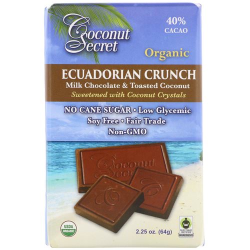 Coconut Secret, Organic Ecuadorian Crunch, Milk Chocolate & Toasted Coconut, 2.25 oz (64 g) Review