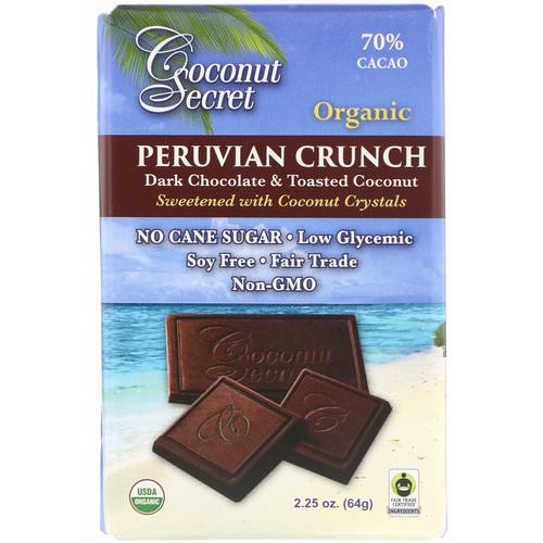 Coconut Secret, Organic Peruvian Crunch, Dark Chocolate & Toasted Coconut, 2.25 oz (64 g) Review