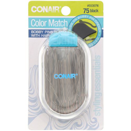 Conair, Color Match, Bobby Pins, Black, 75 Pieces Review