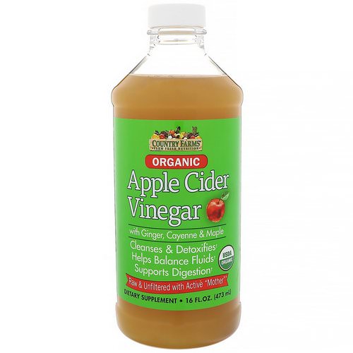 Country Farms, Organic, Apple Cider Vinegar with Ginger, Cayenne & Maple, 16 fl oz (473 ml) Review
