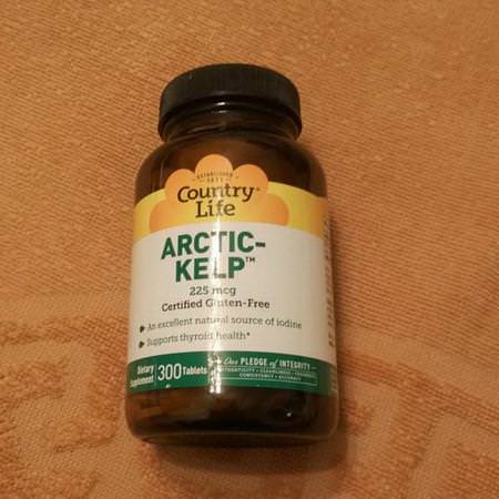 Country Life, Arctic-Kelp, 225 mcg, 300 Tablets Review
