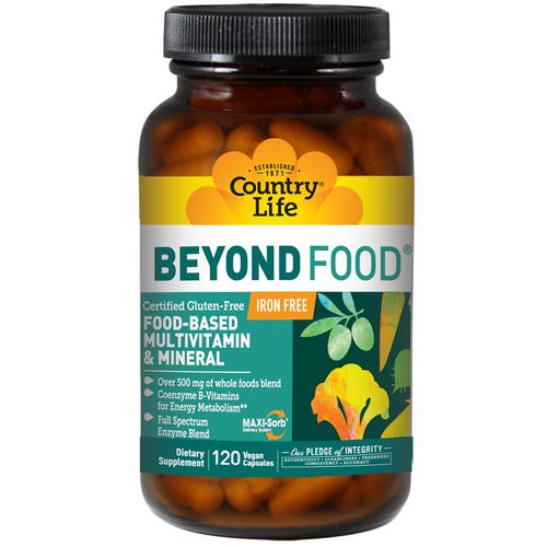Country Life, Beyond Food, Multivitamin & Mineral, Iron Free, 120 Vegan Caps Review