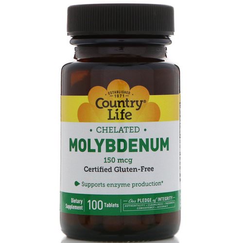 Country Life, Chelated Molybdenum, 150 mcg, 100 Tablets Review