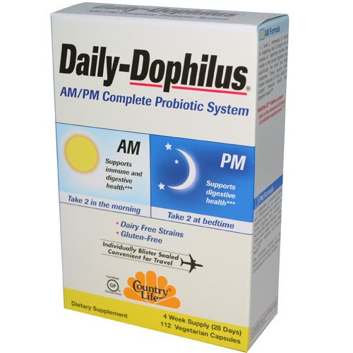 Country Life, Daily-Dophilus, AM/PM Complete Probiotic System, 112 Veggie Caps Review