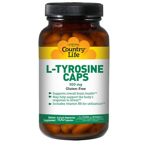 Country Life, L-Tyrosine Caps, 500 mg, 100 Veggie Caps Review